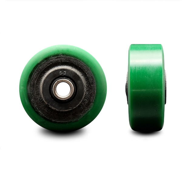 SCC-3.25" GN Poly on Cast Iron Wheel Only w/Roller Bearing-1/2" Bore-600 lb Cpty